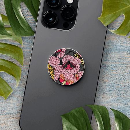 Moths on Pink Hydrangea Customized Printed Phone Grip Holder Sockets