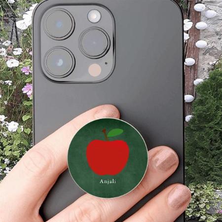 Apple Green Chalkboard Design Customized Printed Phone Grip Holder Sockets
