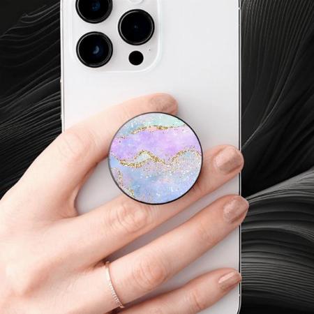 Purple Gold Marble Pattern Customized Printed Phone Grip Holder Sockets