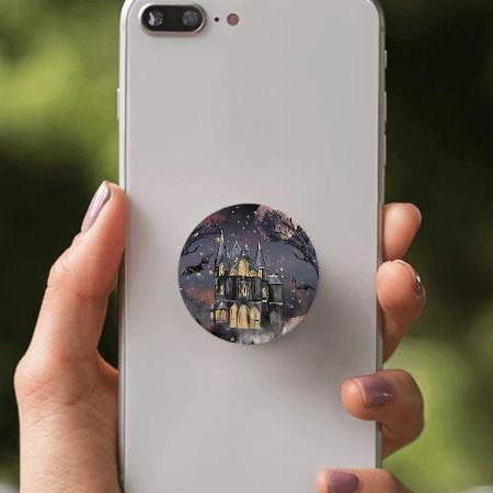 Haunted House Spooky Full Moon Tree and Bats Design Customized Printed Phone Grip Holder Sockets