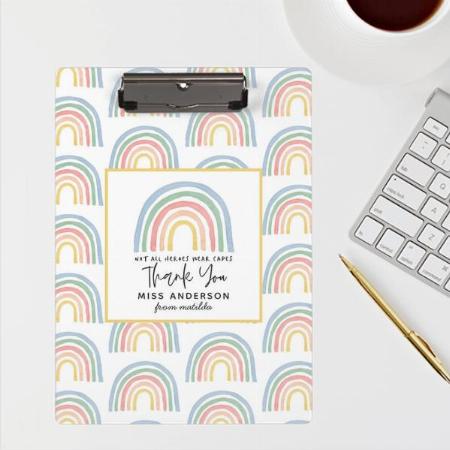 Modern Watercolor Rainbow Thank you Customized Photo Printed Exam Board