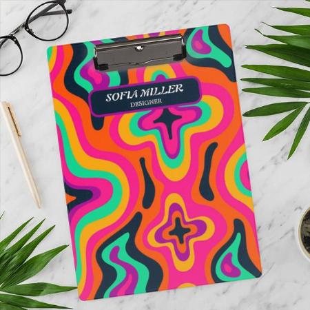 Stylish Unique Groovy Psychedelic Design Customized Photo Printed Exam Board