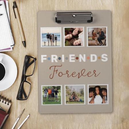 Modern Beige Friends Forever Photo Collage Customized Photo Printed Exam Board