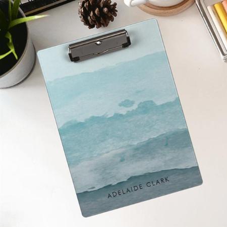 Abstract Watercolor Blue Sea Customized Photo Printed Exam Board