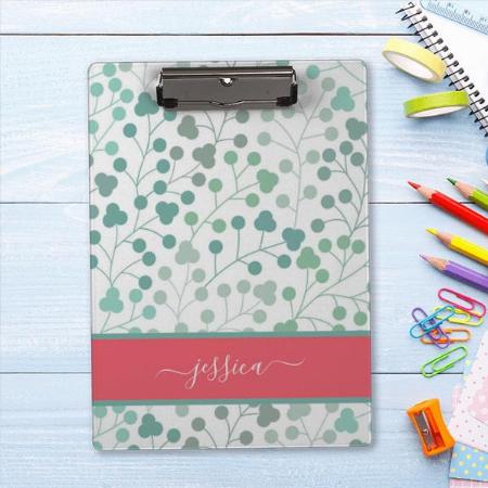 Modern Green Floral Pattern Customized Photo Printed Exam Board