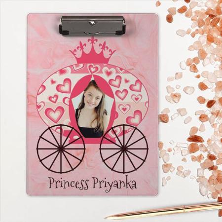Girl Birthday Fairytale Royal Princess Carriage Customized Photo Printed Exam Board