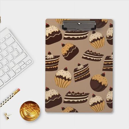 Chocolate And Pastries Pattern Customized Photo Printed Exam Board