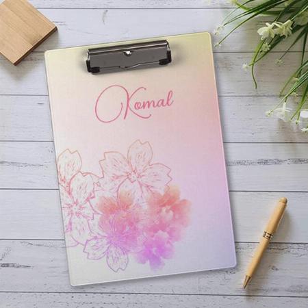 Pink Floral Design Customized Photo Printed Exam Board