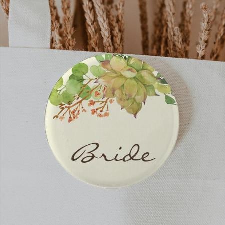 Watercolor Floral Customized Photo Printed Button Badge