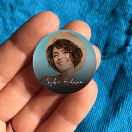 Photo And Name Design Customized Photo Printed Button Badge