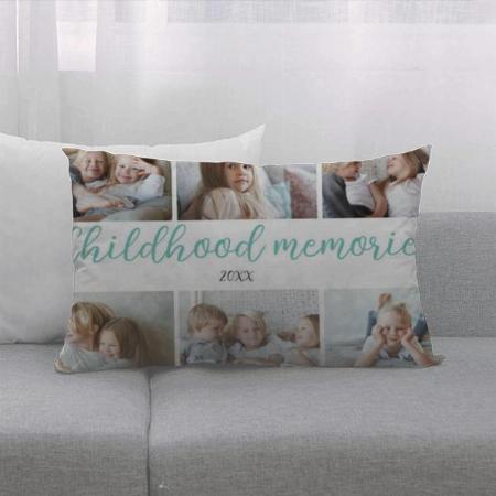 Childhood Memories 6 Photo Collage Customized Photo Printed Pillow Cover