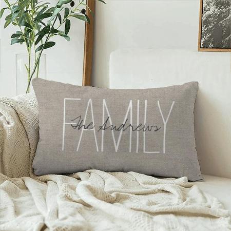 Rustic Chic Family Monogram Customized Photo Printed Pillow Cover