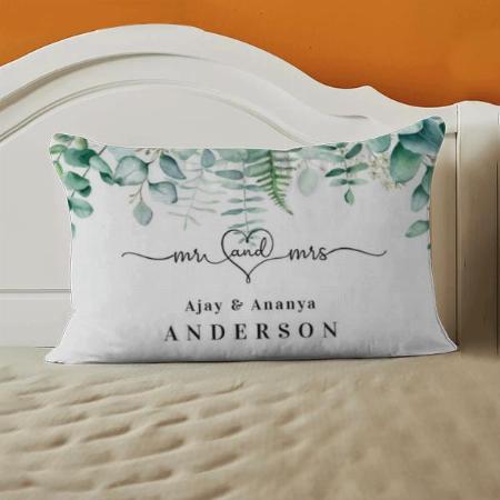 Eucalyptus Greenery Forest Ferns Mr Mrs Customized Photo Printed Pillow Cover