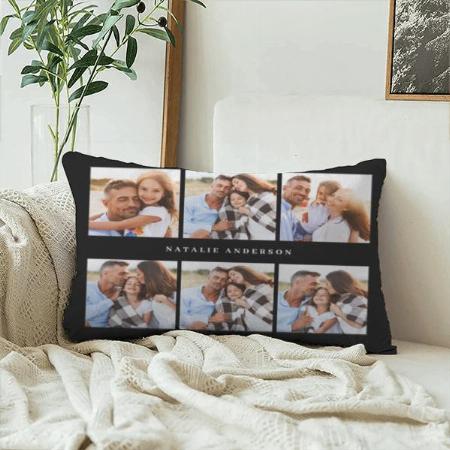 Birthday Good Gold Black Photo Collage Customized Photo Printed Pillow Cover
