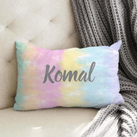 Cute Pastel Rainbow Tie Dye Stripes Customized Photo Printed Pillow Cover