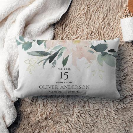 Blush Floral Bunch Watercolor Customized Photo Printed Pillow Cover