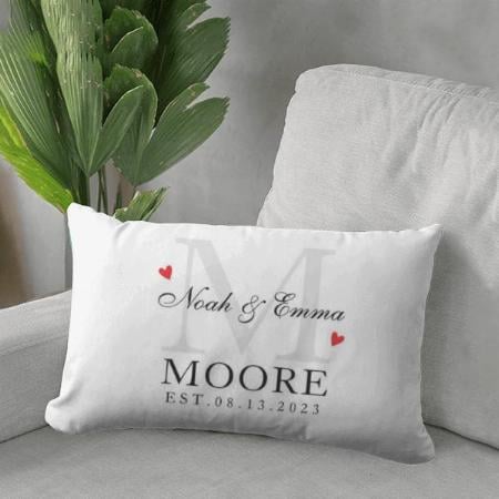 Elegant Monogram Script Wedding Customized Photo Printed Pillow Cover
