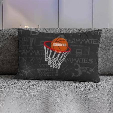 Chalkboard Basketball Design Customized Photo Printed Pillow Cover