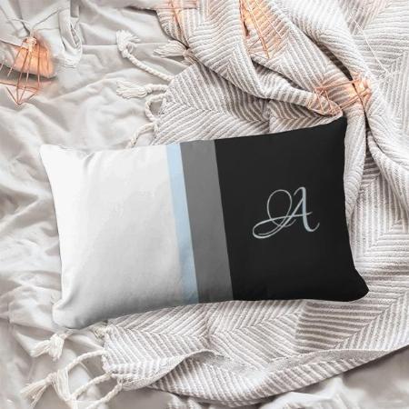 Stripes Design Initial Monogram Customized Photo Printed Pillow Cover
