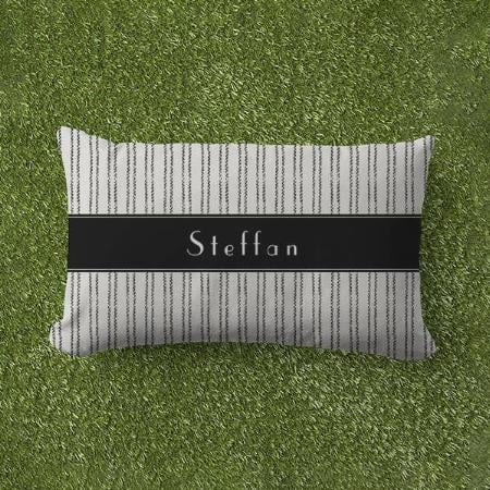 Nautical Pinstripe Design with Name Customized Photo Printed Pillow Cover