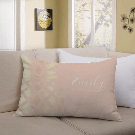 Pretty Copper Rose Gold Pineapple & Blush Pink Customized Photo Printed Pillow Cover
