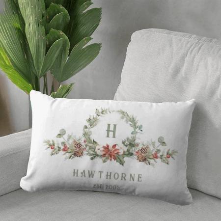 Floral Monogram Customized Photo Printed Pillow Cover