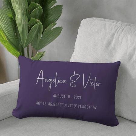 Modern Purple Monogram Customized Photo Printed Pillow Cover