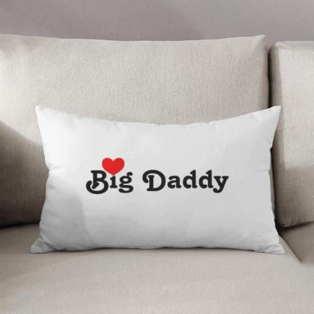 Big Daddy with Red Heart Design Customized Photo Printed Pillow Cover