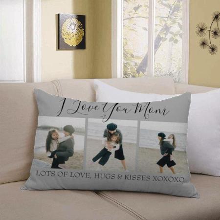 Modern 3 Photo Collage Customized Photo Printed Pillow Cover