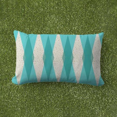 Modern Argyle Blue White Pattern Customized Photo Printed Pillow Cover