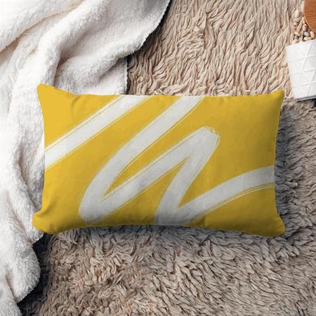 Modern Minimal Simple White Brushstrokes Design Customized Photo Printed Pillow Cover