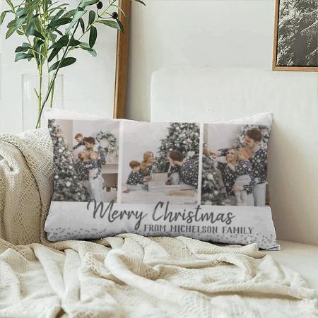 Merry Christmas Family Photo Customized Photo Printed Pillow Cover