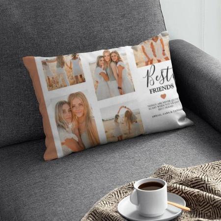 Modern Best Friends Photo Grid Design Customized Photo Printed Pillow Cover