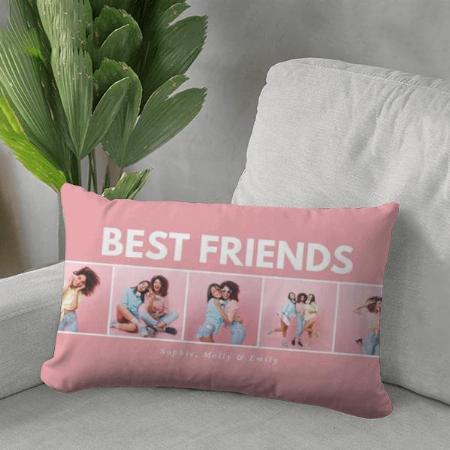 Modern Girly Multi Bestfriends Photo Customized Photo Printed Pillow Cover