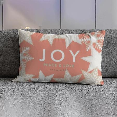 Christmas Red Frosted Snowflakes Customized Photo Printed Pillow Cover