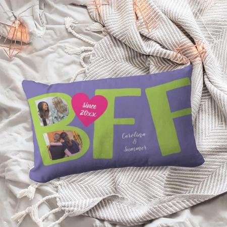 Best Friends BFF Cute 2-Photo Collage Customized Photo Printed Pillow Cover