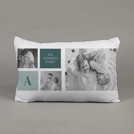 Family Name Photo Collage Customized Photo Printed Pillow Cover