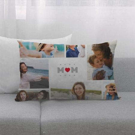 Best Mom Ever Mother's Day 7 Photo Collage Customized Photo Printed Pillow Cover