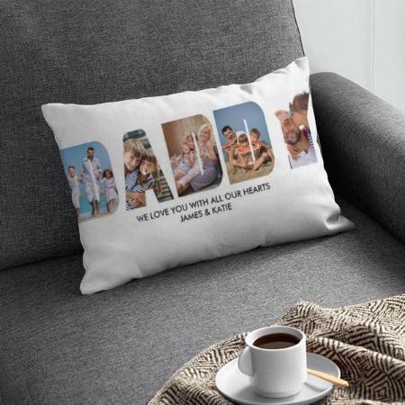 Daddy Letter Photo Collage Picture Customized Photo Printed Pillow Cover