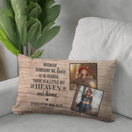 Family Memorial 2 Photo Collage Customized Photo Printed Pillow Cover