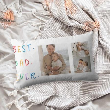 Modern Collage Photo Colorful Best Dad Ever Design Customized Photo Printed Pillow Cover