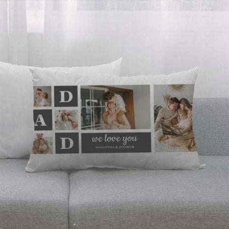Modern Best Dad Photo Collage Design Customized Photo Printed Pillow Cover