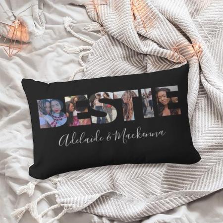 Bestie BFF Best Friends Photo Collage Customized Photo Printed Pillow Cover