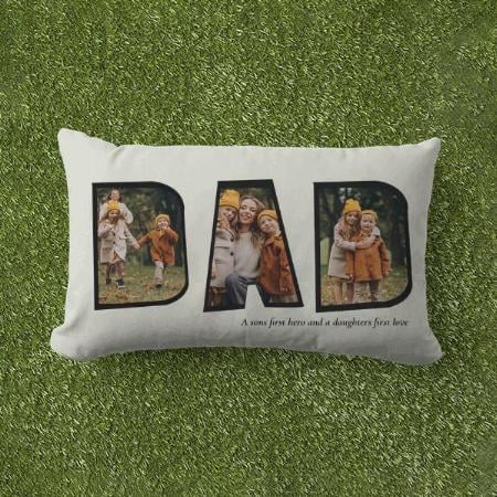 Modern Dad photo collage Customized Photo Printed Pillow Cover