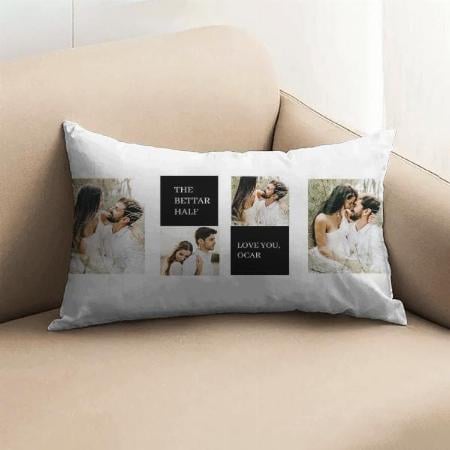 Couple Photo Collage Valentine Day Customized Photo Printed Pillow Cover
