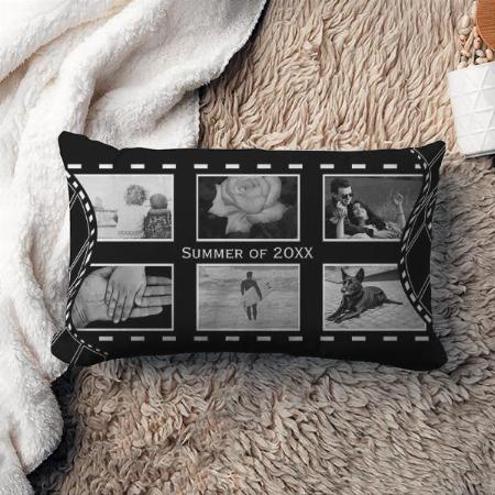 Black and White Film Reel Photo Collage Customized Photo Printed Pillow Cover