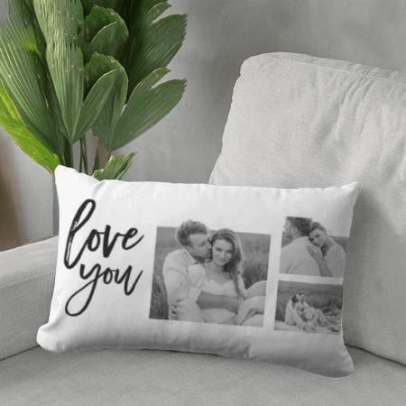 Modern Collage Couple Photo Customized Photo Printed Pillow Cover