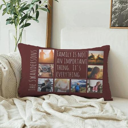 Eight Frame Photo And Family Quote Design Customized Photo Printed Pillow Cover