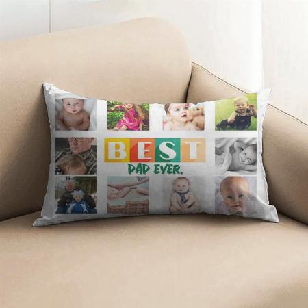 Best Dad Photo Collage Customized Photo Printed Pillow Cover