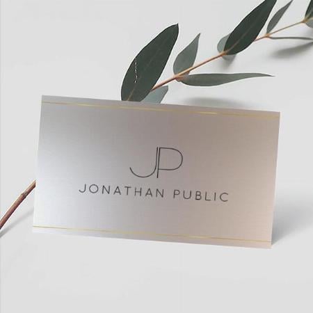 Modern Gold Silver Look Elegant Customized Rectangle Visiting Card